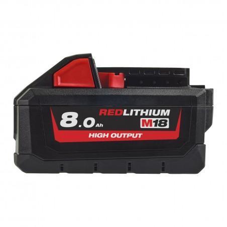 Batterie 18V 8Ah HIGH-OUTPUT Red Lithium - système M18 - MILWAUKEE M18 HB8