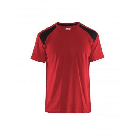 T-shirt bicolore rouge/noir
