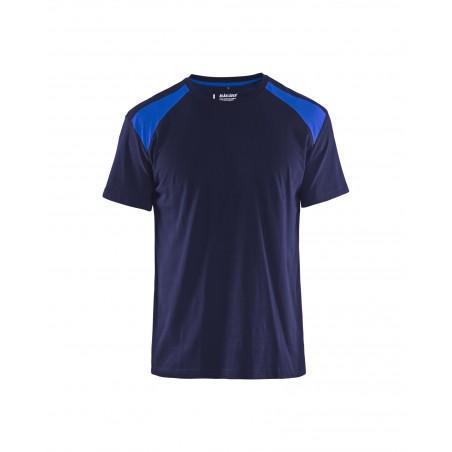 T-shirt bicolore marine/bleu roi