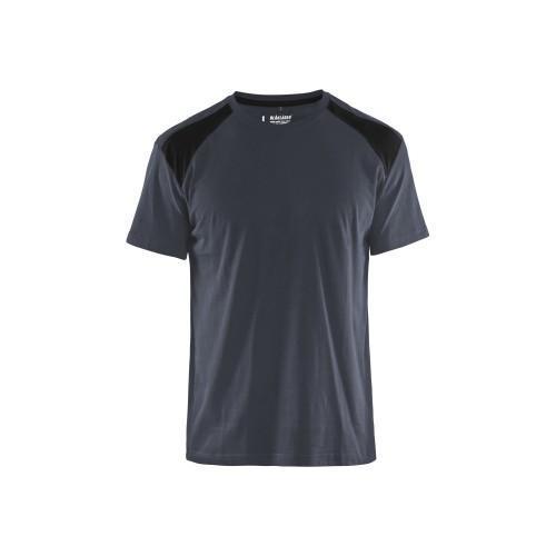T-shirt bicolore gris foncé/noir