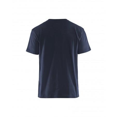 T-shirt bicolore marine foncé/noir