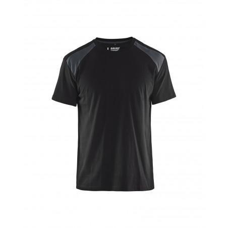 T-shirt bicolore noir/gris foncé