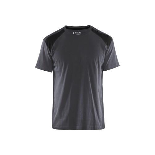 T-shirt bicolore gris moyen/noir