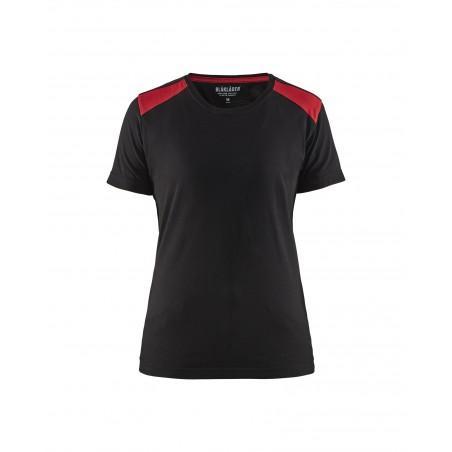 T-shirt femme noir/rouge