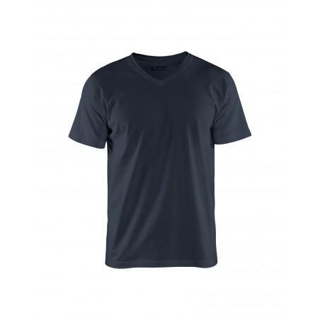 T-Shirt col V marine foncé