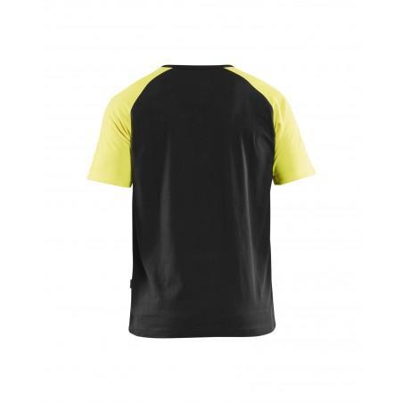 Tshirt détails fluo noir/jaune fluo