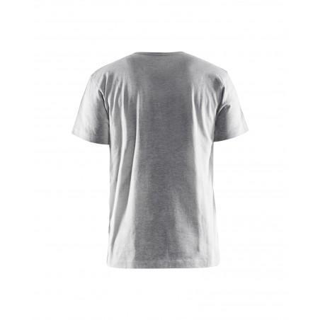 T-shirt imprimé 3D gris chiné