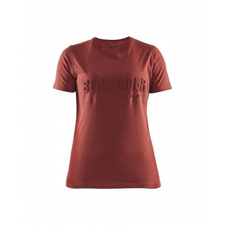 T-shirt imprimé 3D femme rouge brique