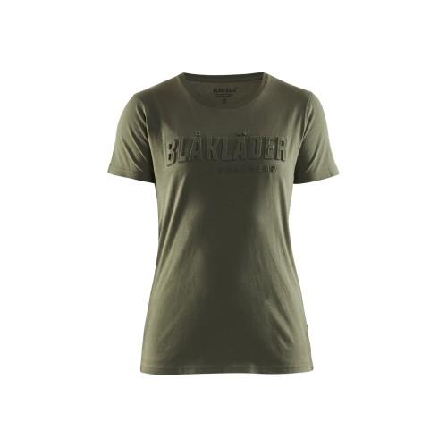 T-shirt imprimé 3D femme vert automne