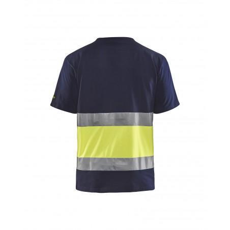 T-shirt haute visibilité marine/jaune fluo