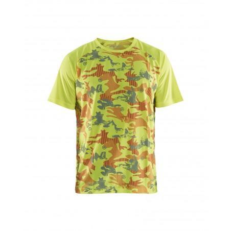 T-shirt camouflage jaune fluo/gris clair