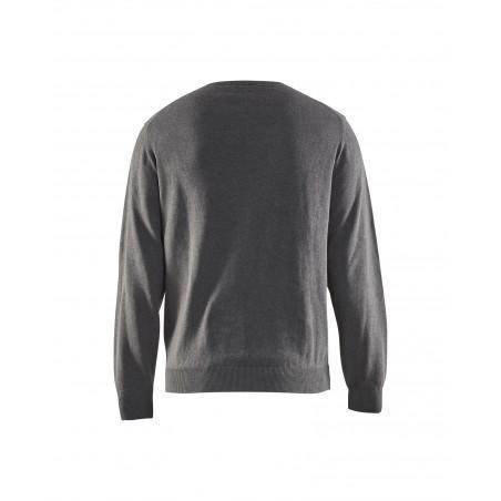 Pull tricoté noir/gris clair
