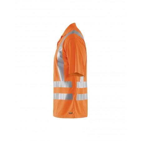 Polo anti-UV Haute-visibilité orange fluo