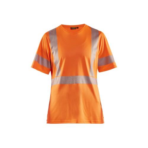 T-shirt anti-odeur anti-UV HV FEMME orange fluo