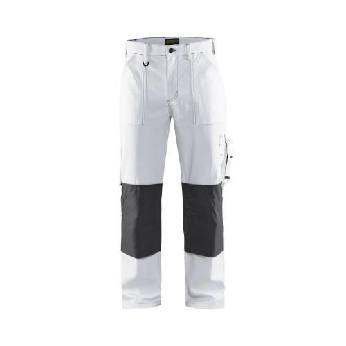 Pantalon peintre blanc/gris foncé