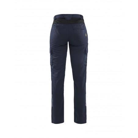 Pantalon industrie stretch 2D Femme marine foncé/noir