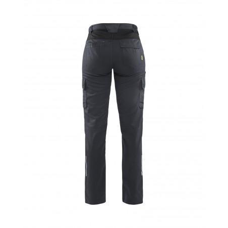Pantalon industrie stretch 2D Femme gris moyen/noir