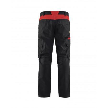 Pantalon industrie stretch 2D noir/rouge