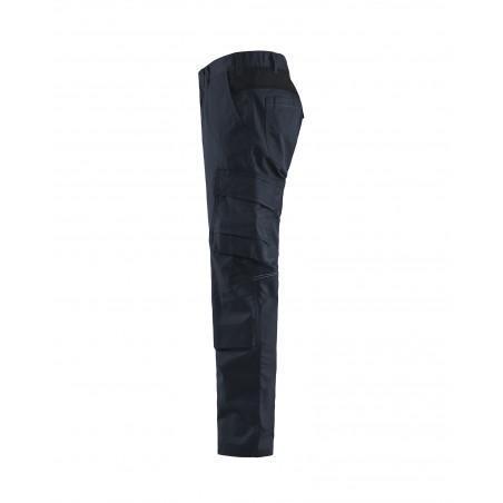 Pantalon industrie avec poches genouilleres stretch 2D marine foncé/noir