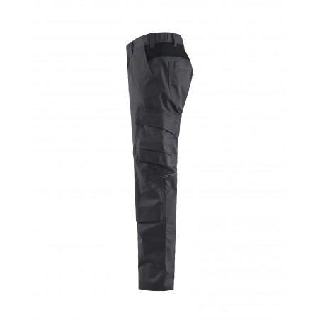 Pantalon industrie avec poches genouilleres stretch 2D gris moyen/noir