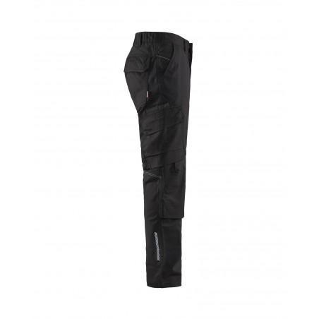 Pantalon industrie avec poches genouilleres stretch 2D noir