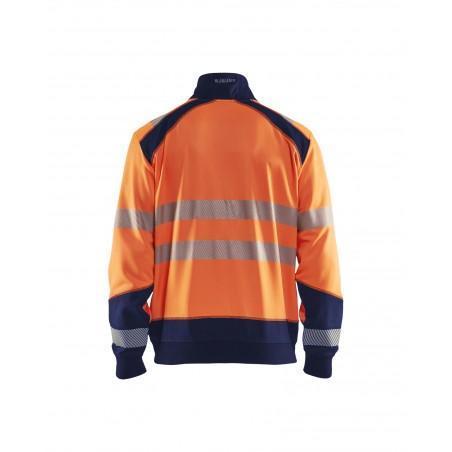 Sweat col camionneur haute-visibilité orange fluo/marine