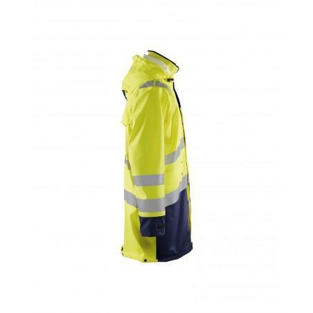 Manteau de pluie HV Niveau 2 jaune fluo/marine