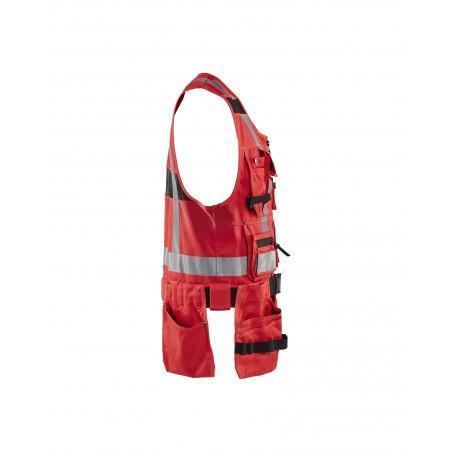 Gilet porte-outil haute-visibilité rouge fluo