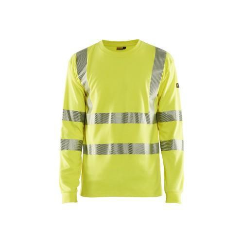 T-shirt multinormes manches longues jaune fluo