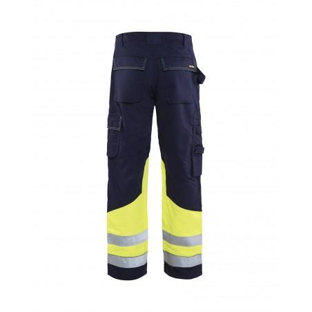 Pantalon Multinormes marine/jaune fluo