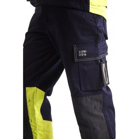 Pantalon Multinormes marine/jaune fluo