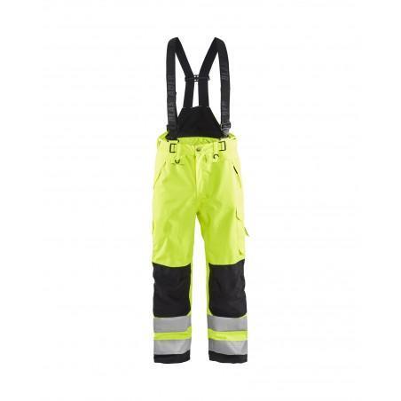 Pantalon à bretelles hardshell haute-visibilité jaune fluo/noir