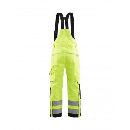 Pantalon à bretelles hardshell haute-visibilité jaune fluo/noir
