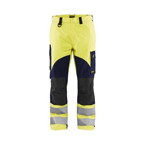 Pantalon multinormes inhérent jaune fluo/marine
