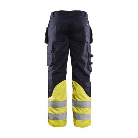 Pantalon multinormes inhérent marine/jaune fluo