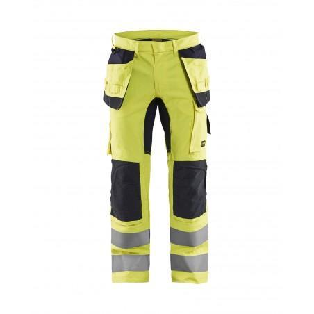 Pantalon multinormes inhérent + stretch jaune fluo/marine