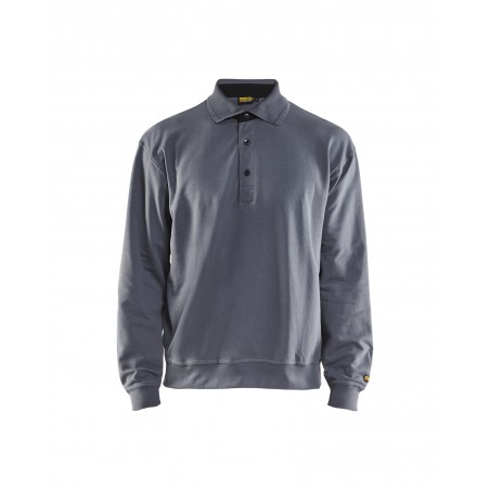 sweat-col-polo-gris-clair-blaklader