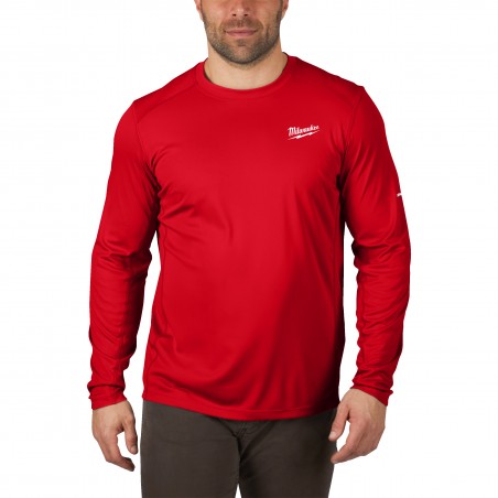 T-SHIRT WORKSKIN MANCHES-LONG ROUGE L. - Blister